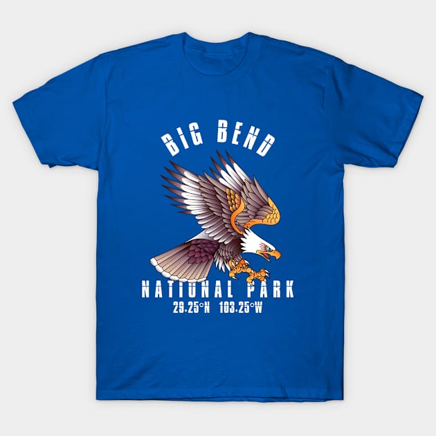 Big Bend National Park Texas USA Bald Eagle Patriotic Gift for Men and Women T-Shirt by JKFDesigns